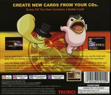 Monster Rancher Battle Card - Episode 2 (US) box cover back